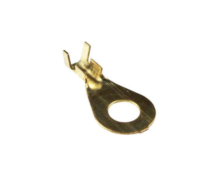 Terminal ojal de bronce agujero 6,5 mm. Cable hasta 2 mm.