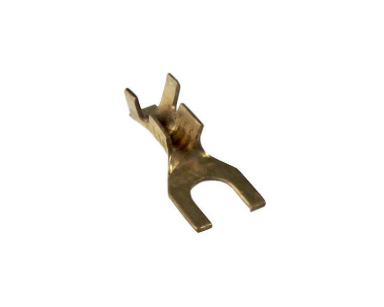 Terminal horquilla de bronce agujero diametro 4 mm.