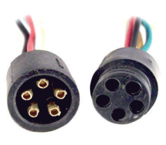 5 Vías acoplado  de goma reforzada - cable 1,5mm.