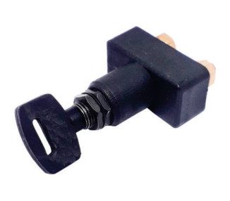 Interruptor de corriente sobre tablero con llave